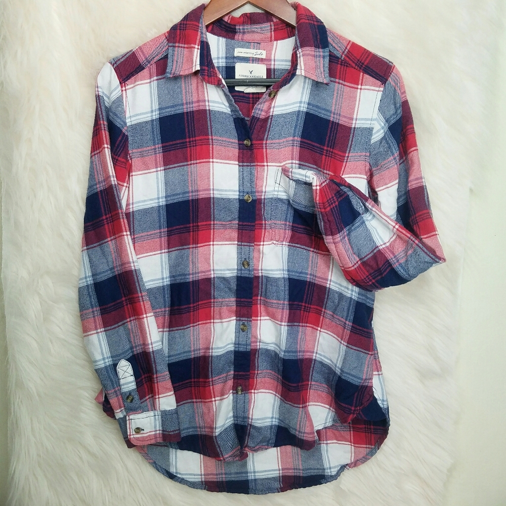 AEO Ahh-mazingly Soft Boyfriend Fit Flannel Size S